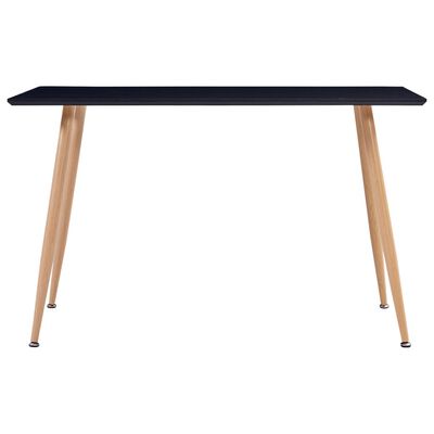 vidaXL Table de salle à manger Noir et chêne 120x60x74 cm MDF