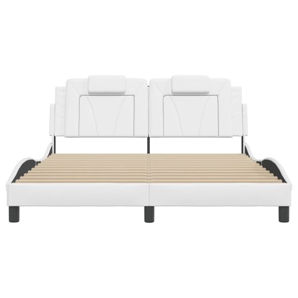 vidaXL Cadre de lit Viana sans matelas blanc 152x203 cm similicuir
