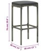vidaXL Ensemble de bar de jardin 5 pcs et coussins Résine tressée Gris