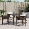 vidaXL Chaises de jardin avec coussins lot de 4 marron r&eacute;sine tress&eacute;e