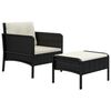vidaXL Salon de jardin 2 pcs avec coussins Noir R&eacute;sine tress&eacute;e