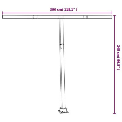 vidaXL Jeu de poteaux d'auvent anthracite 300x245 cm fer