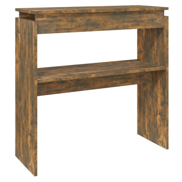 vidaXL Table console Ch&ecirc;ne fum&eacute; 80x30x80 cm Bois d'ing&eacute;nierie