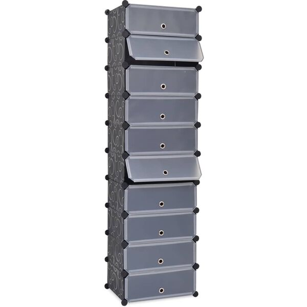 vidaXL Armoire à chaussures avec 10 compartiments Noir