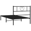 vidaXL Cadre de lit m&eacute;tal sans matelas avec t&ecirc;te de lit noir 100x190cm