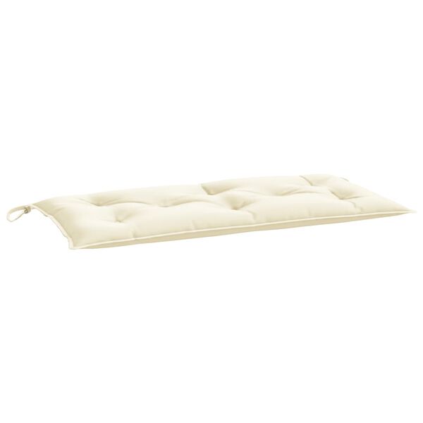 vidaXL Coussin de banc de jardin blanc crème 110x50x7 cm tissu oxford