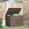vidaXL Bo&icirc;te &agrave; coussins de jardin R&eacute;sine tress&eacute;e 145x100x103 cm Marron