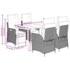 vidaXL Ensemble &agrave; manger de jardin 5 pcs et coussins marron poly rotin