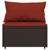 vidaXL Salon de jardin 4 pcs avec coussins Marron R&eacute;sine tress&eacute;e
