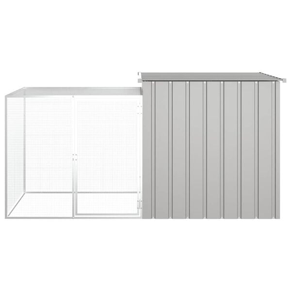 vidaXL Clapier Gris 200x91x100 cm Acier galvanis&eacute;