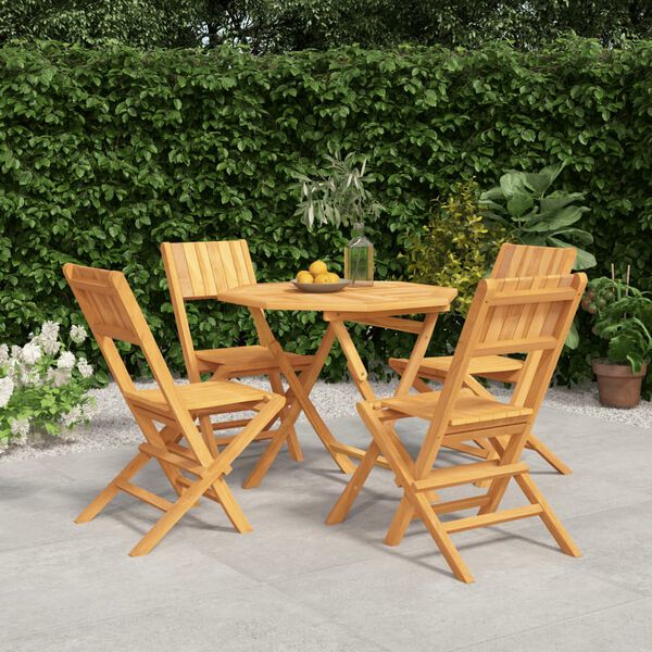 vidaXL Ensemble &agrave; manger de jardin 5 pcs Bois de teck massif