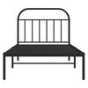 vidaXL Cadre de lit métal sans matelas avec tête de lit noir 100x190cm