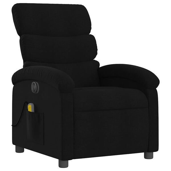 vidaXL Fauteuil inclinable de massage &eacute;lectrique noir tissu