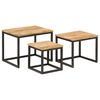 vidaXL Tables basses gigognes 3 pcs bois massif de manguier et fer