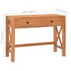 vidaXL Bureau avec 2 tiroirs 100x40x75 cm Bois de teck