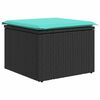 vidaXL Ensemble de canap&eacute; de jardin 5 pcs Noir et turquoise polyrotin