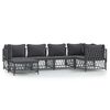 vidaXL Salon de jardin avec coussins 6 pcs anthracite acier