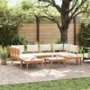 vidaXL Ensemble de canap&eacute; de jardin 4 pcs Marron et Cr&egrave;me