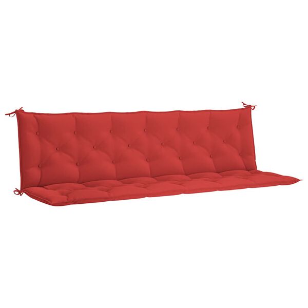 vidaXL Coussin de banc de jardin rouge 200x(50+50)x7 cm tissu oxford