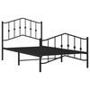 vidaXL Cadre de lit métal sans matelas avec pied de lit noir 100x190cm