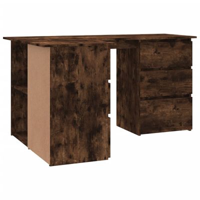 vidaXL Bureau d'angle Chêne fumé 145x100x76 cm Bois d'ingénierie