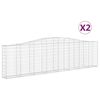 vidaXL Paniers &agrave; gabions arqu&eacute;s 2 pcs 400x30x100/120 cm Fer galvanis&eacute;