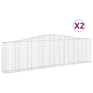 vidaXL Paniers &agrave; gabions arqu&eacute;s 2 pcs 400x30x100/120 cm Fer galvanis&eacute;