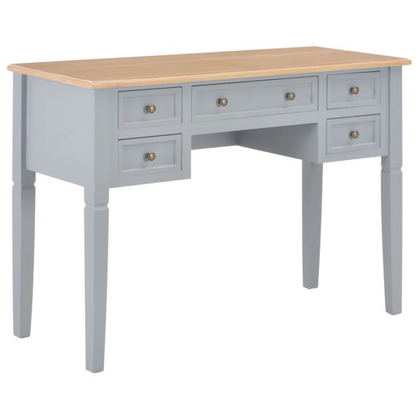 vidaXL Bureau Gris 109,5 x 45 x 77,5 cm Bois