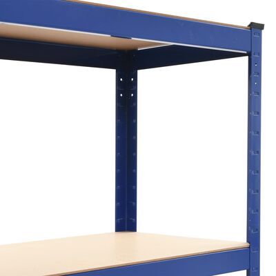 vidaXL Étagères de rangement 2 pcs Bleu 80x40x160 cm Acier et MDF