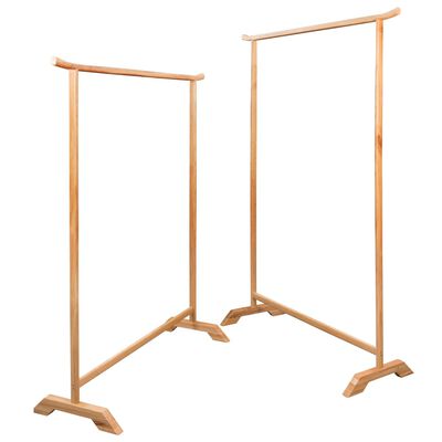 vidaXL 2 pcs Portemanteaux Bois de chêne massif