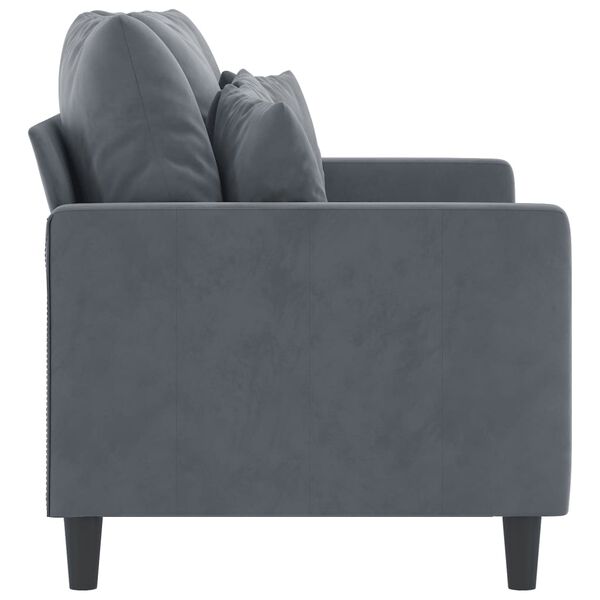 vidaXL Canap&eacute; &agrave; 2 places Gris fonc&eacute; 120 cm Velours