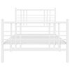 vidaXL Cadre de lit métal sans matelas et pied de lit blanc 100x200 cm