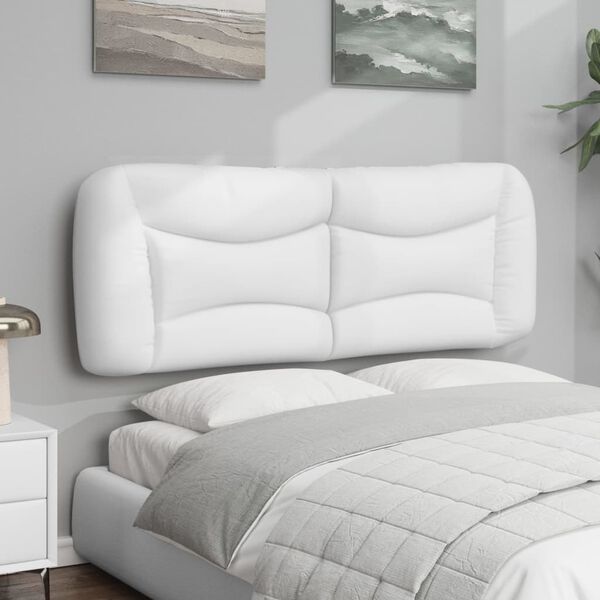 vidaXL Coussin de tête de lit Hvar blanc 137 cm similicuir