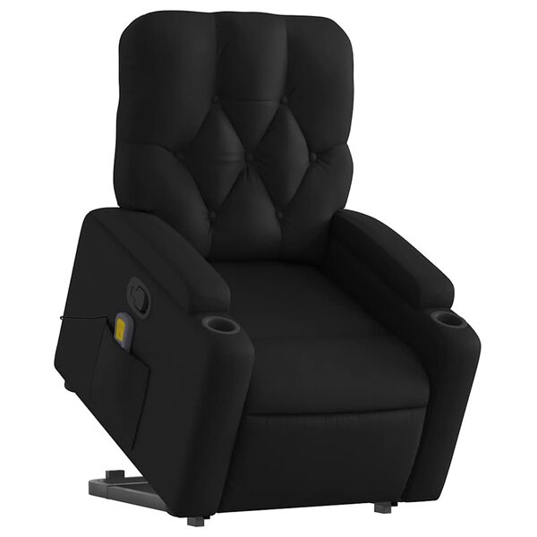vidaXL Fauteuil inclinable de massage noir similicuir