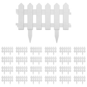 vidaXL Bordures de pelouse 25 pcs Blanc 10 m PP