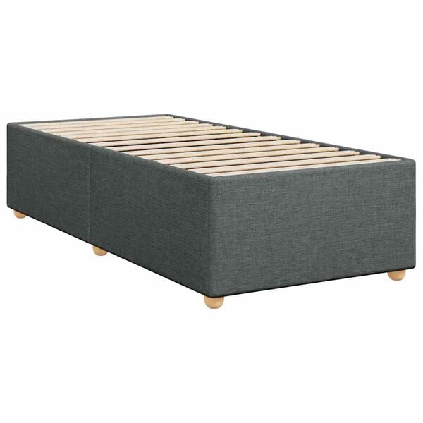 vidaXL Cadre de lit sans matelas gris foncé tissu