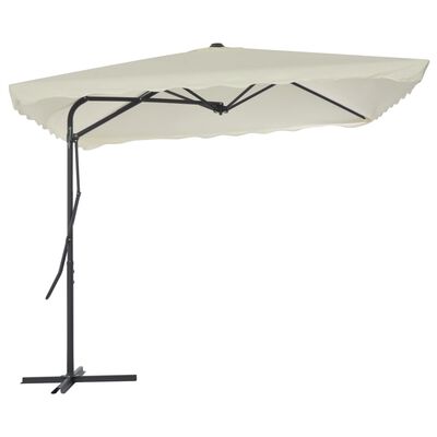 vidaXL Parasol d'extérieur avec poteau en acier 250 x 250 cm Sable