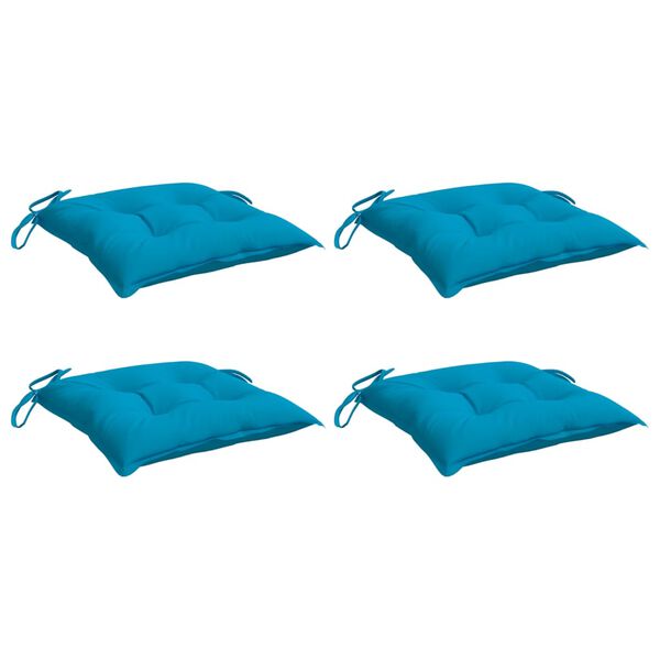 vidaXL Coussins de chaise lot de 4 bleu clair 40x40x7 cm tissu oxford