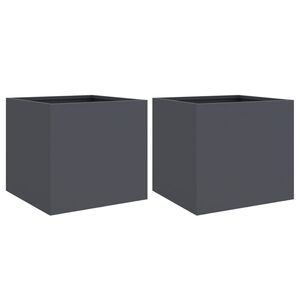 vidaXL Jardini&egrave;res 2 pcs anthracite 32x30x29 cm acier