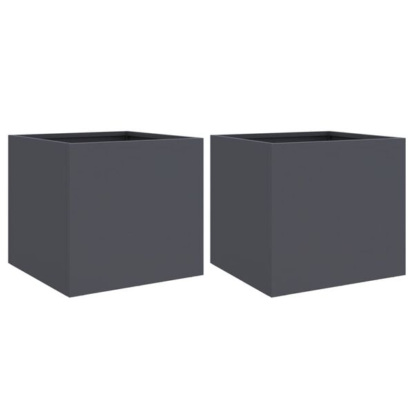 vidaXL Jardini&egrave;res 2 pcs anthracite 32x30x29 cm acier