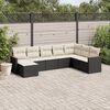 vidaXL Salon de jardin 8 pcs avec coussins noir r&eacute;sine tress&eacute;e