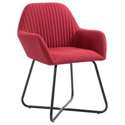 vidaXL Chaises à manger lot de 2 rouge bordeaux tissu