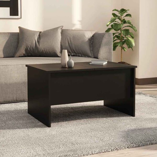 vidaXL Table basse noir 80x50x42,5 cm bois d'ing&eacute;nierie