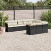 vidaXL Salon de jardin 10 pcs avec coussins noir r&eacute;sine tress&eacute;e