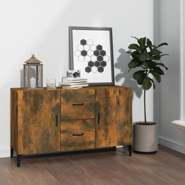 vidaXL Buffet ch&ecirc;ne fum&eacute; 100x36x60 cm bois d'ing&eacute;nierie