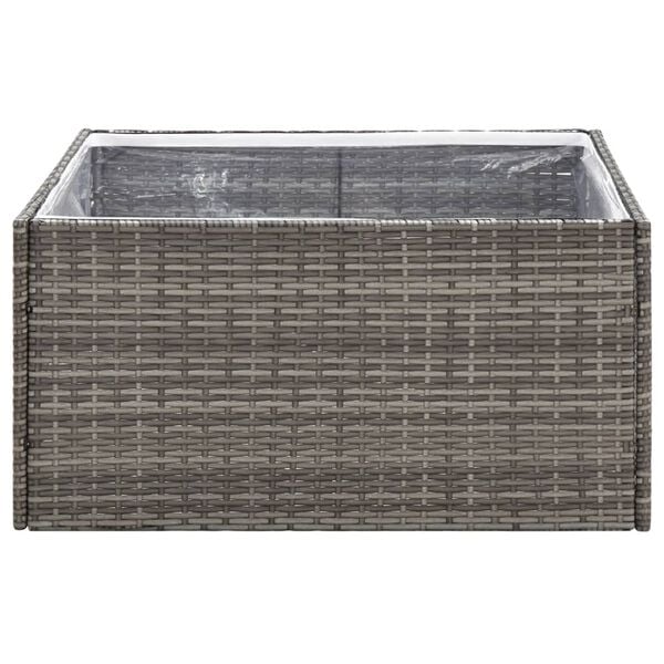 vidaXL Jardini&egrave;re Gris 80x80x40 cm R&eacute;sine tress&eacute;e