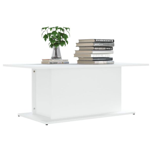 vidaXL Table basse blanc 102x55,5x40 cm bois d'ing&eacute;nierie