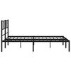 vidaXL Cadre de lit m&eacute;tal sans matelas avec t&ecirc;te de lit noir 135x190cm