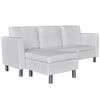 vidaXL Canap&eacute; sectionnel 3 places en similicuir blanc