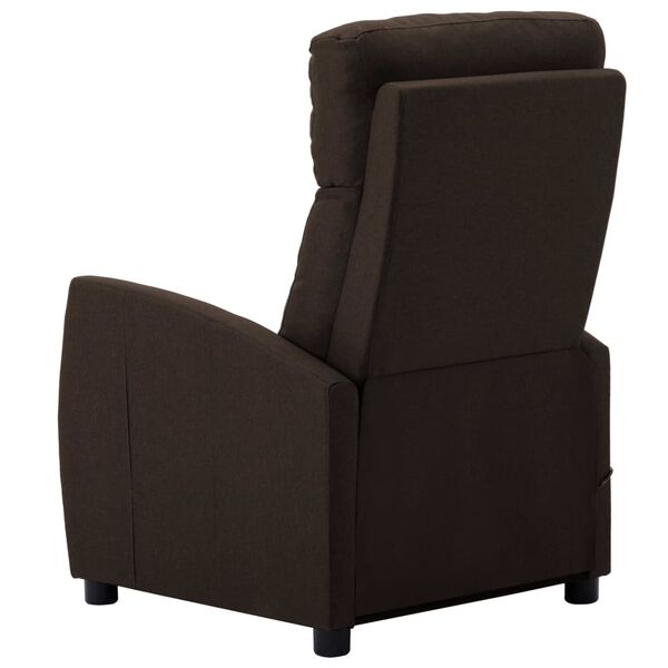 vidaXL Fauteuil &eacute;lectrique de massage marron fonc&eacute; tissu